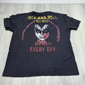 Kiss Zara Man T-Shirt Men's Medium M Short Sleeve Graphic Crew Neck Black